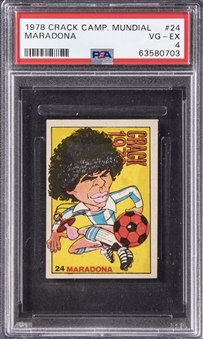1978 Crack Campeonato Mundial Cartoon Diego Maradona - PSA VG-EX 4